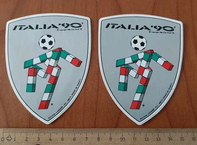 Italia 90, 2 Adesivi Prodotto Ufficiale, Originale.  - Immagine 1 di 2