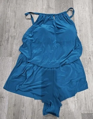 Tankini para mujer 16 verde azulado falda adjunta parte inferior natación mameluco bolsillos verde aguamarina  Foto 1 de 4