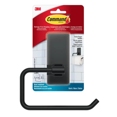 Command Toilet Paper Holder [Removable]: 1 holder (Matte Black) - Image 1 of 4
