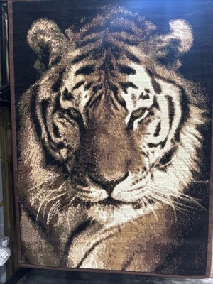 5x8 lightweight tiger at the moon Rug - Image 1 of 4