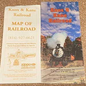 2 HORARIO Y FOLLETO DEL FERROCARRIL KNOX KANE KINZUA Pennsylvania Trains - Imagen 1 de 1