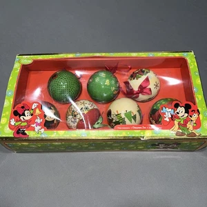 Disney Store Christmas Ornaments Set Deck the Halls 7-Piece Mickey Minnie Pluto - Picture 1 of 5