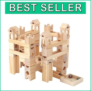Creative Building 80-Piece Wooden Marble Run Set - Engineering Fun for Ages 4-8 - Picture 1 of 8