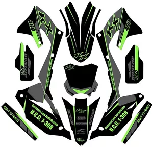 Graphic Kit for 2019-2023 Kawasaki KXF450 KX450f KX 450f Decal Green gray black - Bild 1 von 1