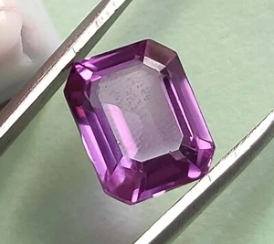 Piedra preciosa suelta de Montana corte esmeralda púrpura natural de 9,60 quilates. - Imagen 1 de 11
