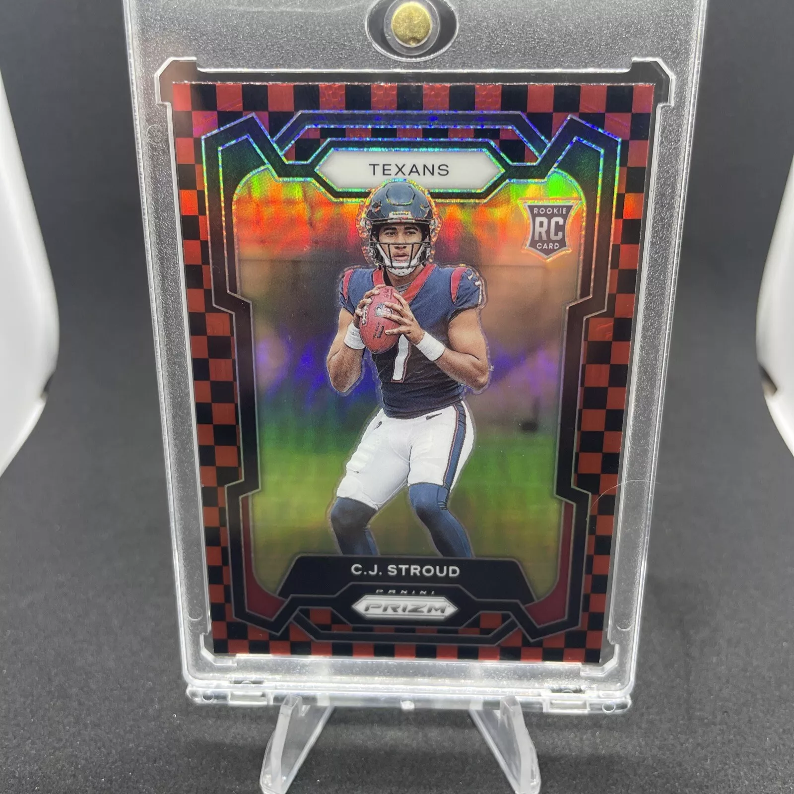 2023 Panini Prizm Football CJ stroud RC Black And Red Checker Board #339 SSP