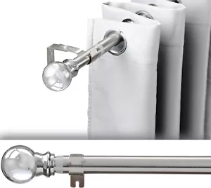 Ausziehbare Gardinenstange Vorhang Schlafzimmer Zimmer 86 bis 132cm SILBER (RLO) - Bild 1 von 6
