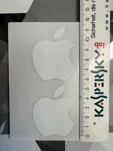 Apple Aufkleber Sticker x2 white XS Wetterfest - Photo 1/1
