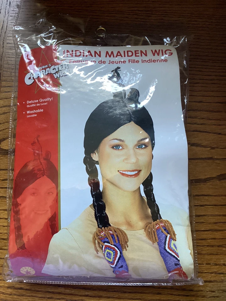Peluca de doncella india nativa americana de Rubie pelo negro con trenzas Foto 1 de 2