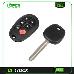 Remote Car Fob + Key For Toyota Sienna 2.7L 2011-2013 Toyota Sienna 3.5L 10-2017 - Picture 1 of 9