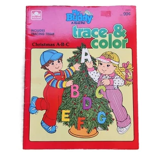 My Buddy A Real Pal Trace & Color Christmas A-B-C Coloring Tracing Book Unused - Imagen 1 de 2