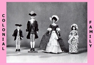 BARBIE KEN Colonial Doll Family Fabric Sewing Pattern Vintage Mail Order Copy - Picture 1 of 2