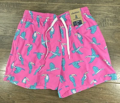Chubbies Board Shorts Mens Medium Pink 5.5 The Toucan Classic Swim Trunks-NWT - Изображение 1 из 4