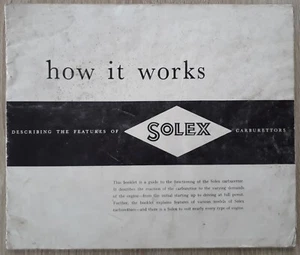 Solex Carburettor Instruction Guide Booklet c.1958 - Picture 1 of 9