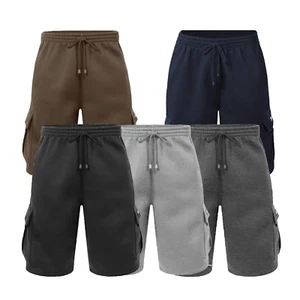 Renegade Sportswear Men’s Solid Color Cargo Pocket Shorts - Picture 1 of 56