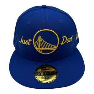 New Era X Just Don Golden State Warriors Hat Cap 7 3/8 Blue 59Fifty Fitted NBA - Picture 1 of 8