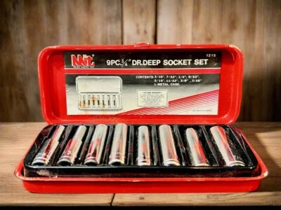Mit, 9PC. 1/4" Drive, Deep Socket Set, No. 1215, In Metal Case - Image 1 of 4