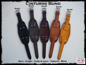  Cinturini pelle vacchetta modello Bund 20/16mm - 100% Hand Made in Italy - Imagen 1 de 11