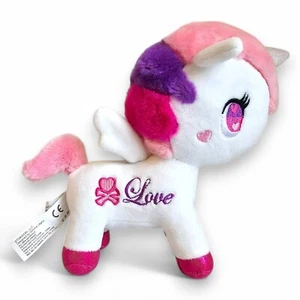Juguete de peluche Tokidoki Unicorno Lolopessa blanco rosa púrpura amor 7" - Imagen 1 de 8
