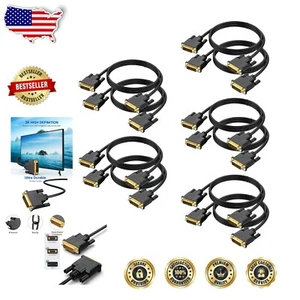 Versatile 10-Pack DVI to DVI Cable, 6Ft Length for Stable Digital Connections - Picture 1 of 8