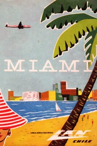 Miami Beaches Sea Travel Original Vintage Wall Art Home Decor - POSTER 20x30 - Photo 1 sur 4