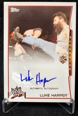2014 WWE Topps Luke Harper RC Auto Autograph Signed Rookie Card Brodie Lee RARE - Image 1 of 2