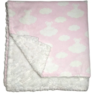 Mantas & Beyond Rosa Blanco Nube Conejito Cachorro Peludo Manta Chica Amorosa Foto 1 de 4