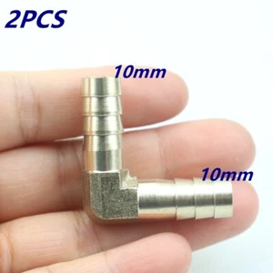 2Pcs NEW Brass Barbed Tube Pipe Fitting Hose Barb Elbow 90 Degree (3/8" x 3/8") - Picture 1 of 6