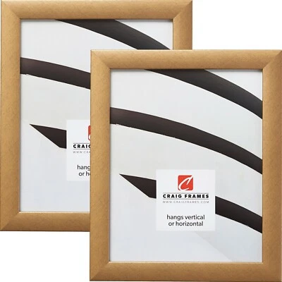 Craig Frames Contemporary, 1 Inch Distressed Gold Picture, Set of Two - Image 1 of 4