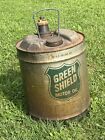 RARE 5 Gallon Green Shield Motor Oil Can Vintage FAST SHIPPING