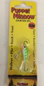 Northland Tackle PMD2-20 Puppet Minnow Darter Jig Glow Perch 1/4oz Lure RARE - Picture 1 of 12