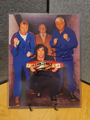 三重签名杰克·布里斯科·哈雷比赛多莉·芬克 Jr 签名 NWA 冠军 8.5 x 11 — 第 1/4 张图片