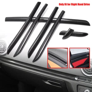 Glossy Carbon Fiber Door Panel Sticker Cover Trim For Audi A3 8V S3 RS3 2014-18 - Picture 1 of 12