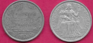 FRENCH POLYNESIA 2 FRANCS 1991 VF-XF WITH I.E.O.M,LIBERTY SEATED ON THRONE,FA - Picture 1 of 1