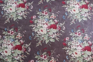 MULBERRY CURTAIN/UPHOLSTERY FABRIC DESIGN "Faded Bouquet" 6 METRES LINEN UNION - Picture 1 of 5