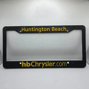 Huntington Beach Chrysler California Black Yellow Plastic License Plate Frame - Bild 1 von 2