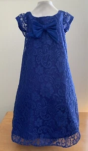 Girls Dress Size 6 or 8 Blue Birthday Pageant Holiday Party Handmade Guipure - Picture 1 of 9