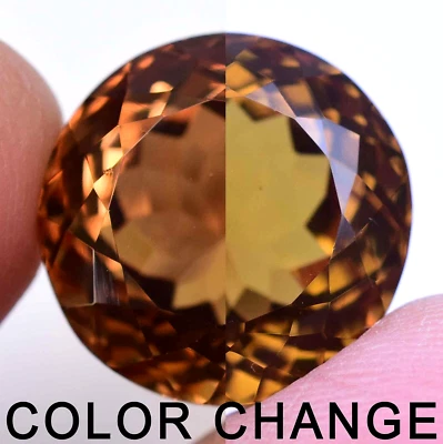 31.90 Ct Round Natural Unique Color Change Diaspore Certified Loose Gemstone - Image 1 of 4