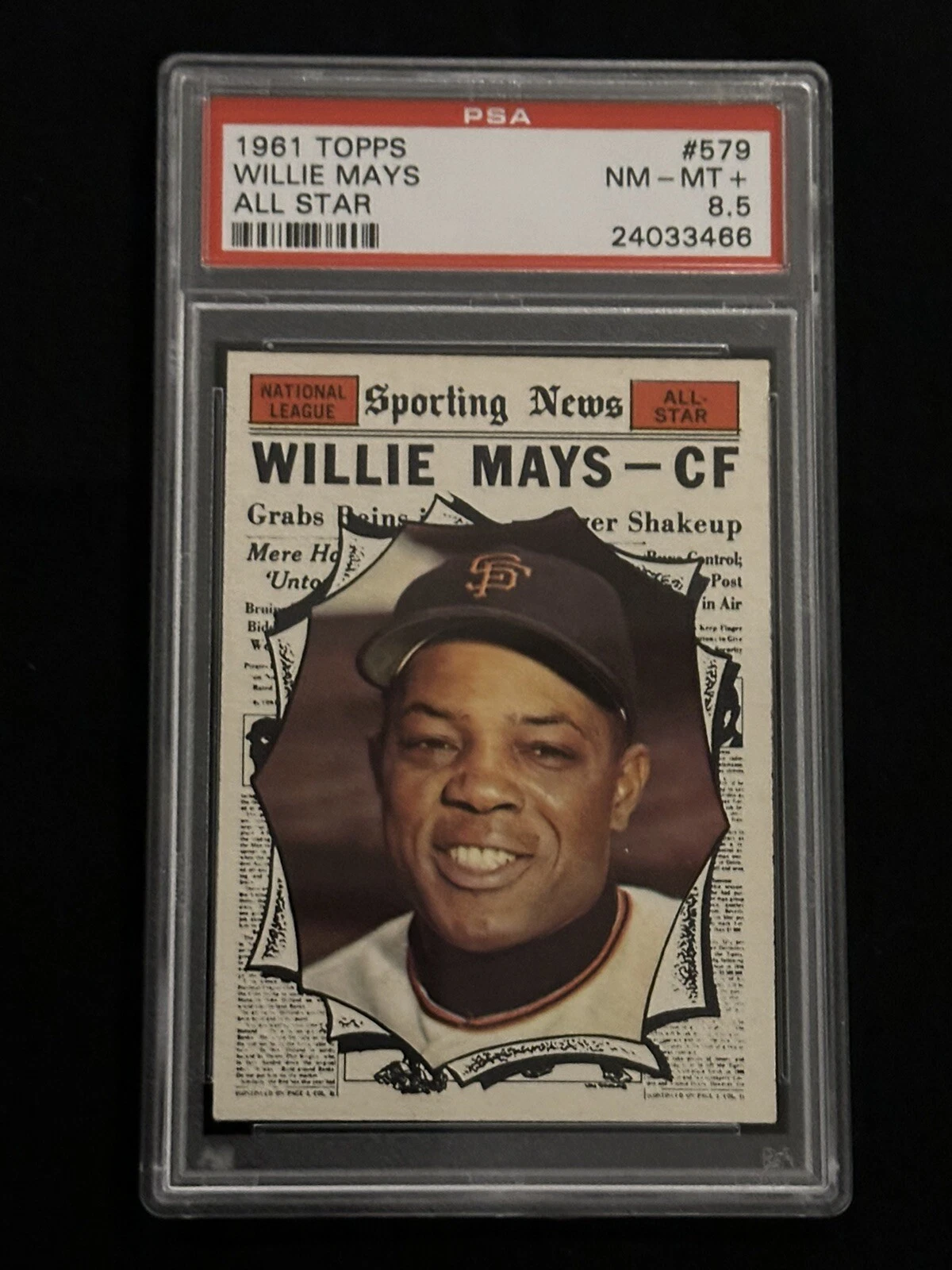 1961 TOPPS #579 WILLIE MAYS ALL STAR PSA 8.5 GIANTS HOF