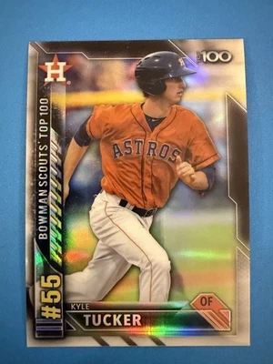 2018 Bowman Chrome Scout's Top 100 Refractor #BTP-55 Kyle Tucker (RC) - Image 1 of 2