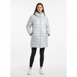 SWISSTECH Puffer Jacket Womens XL Light Grey Iridescent Full Zip Quilted - Picture 1 of 5