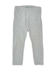BENETTON Girls Leggings 4-5 Years Grey Spotted Cotton JC06 - Picture 1 of 4