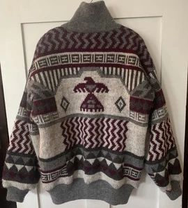 Vtg. Tundra Thunderbird Lane Wool Zip Up Lined Jacket Cardigan Men’s L CANADA - Picture 1 of 8