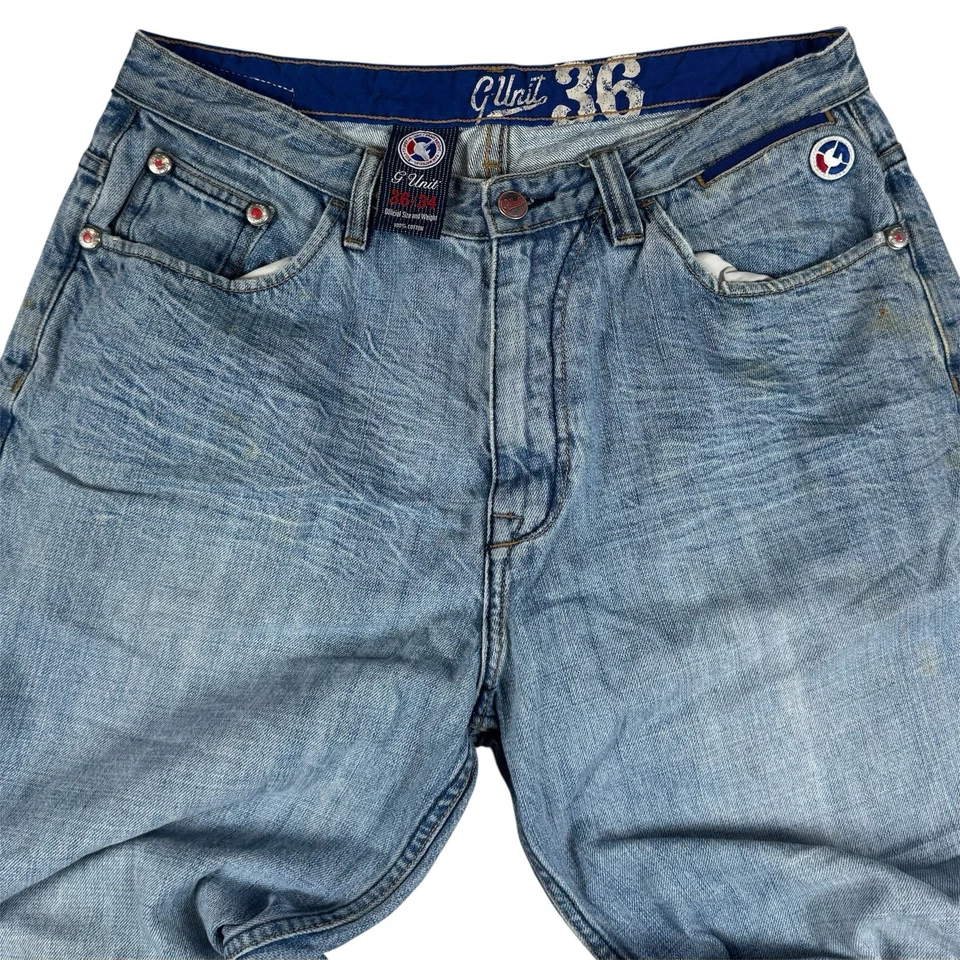 Vintage Y2k G-Unit 50 Cent Denim Jeans Baggy Loose Hip Hop Streetwear Mens 36x32 - Image 1 of 4