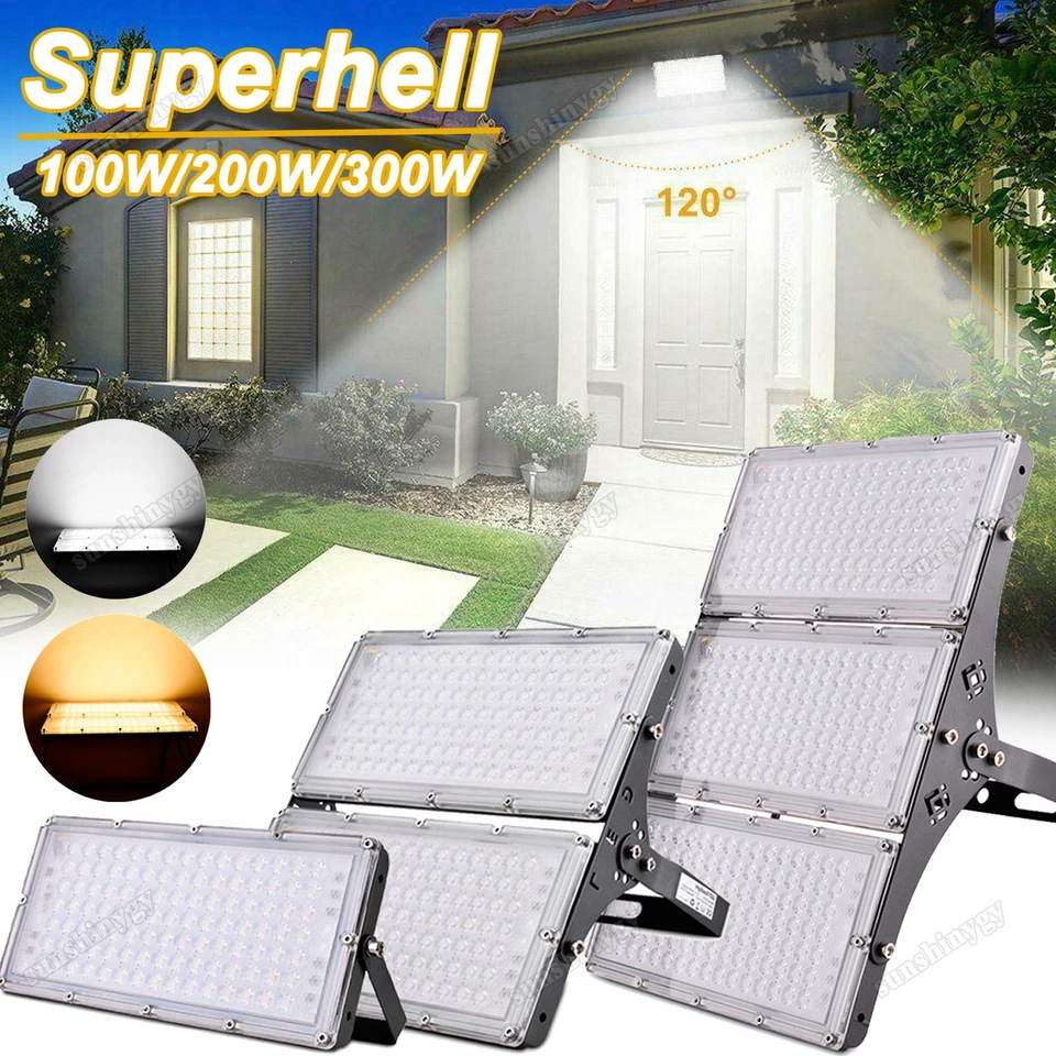 100W 200W 300W LED Fluter Flutlicht Außen Strahler Scheinwerfer Licht IP65 DHL - Bild 1 von 4