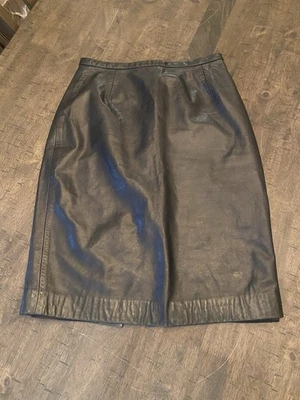 Falda Spitlanick Cuero Vintage 100% Cuero Talla 10 Negra Foto 1 de 4