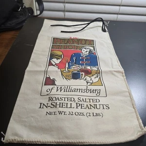 The Peanut Shop of Williamsburg Virginia Burlap Bag - Picture 1 of 8