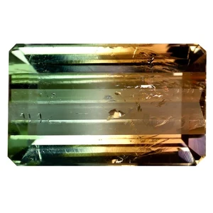8.03 ct Octagon (14.57 x 9.03 mm) Unheated Mozambique Bi-Color Tourmaline - Picture 1 of 2