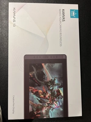 Huion Kamvas 13 Graphics Drawing Pen Tablet Black, GS1331 with Stylus Holder - Image 1 of 3