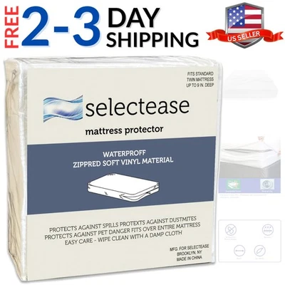 Protector de colchón con cremallera con función transpirable y silenciosa, resistente al agua... Foto 1 de 4